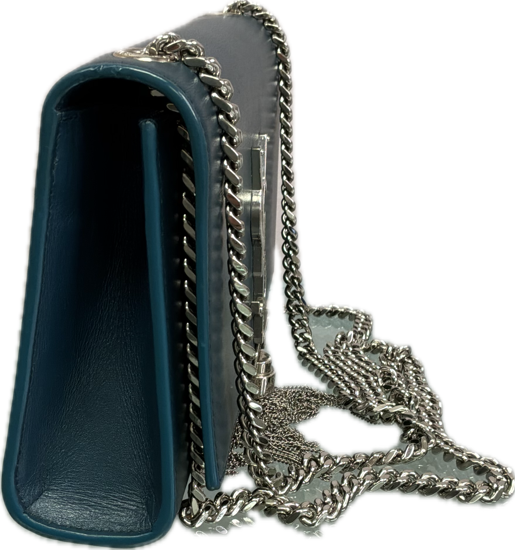 Saint Laurent Kate Deep Royal Blue Leather Tassel Chain Shoulder Bag - Image 3