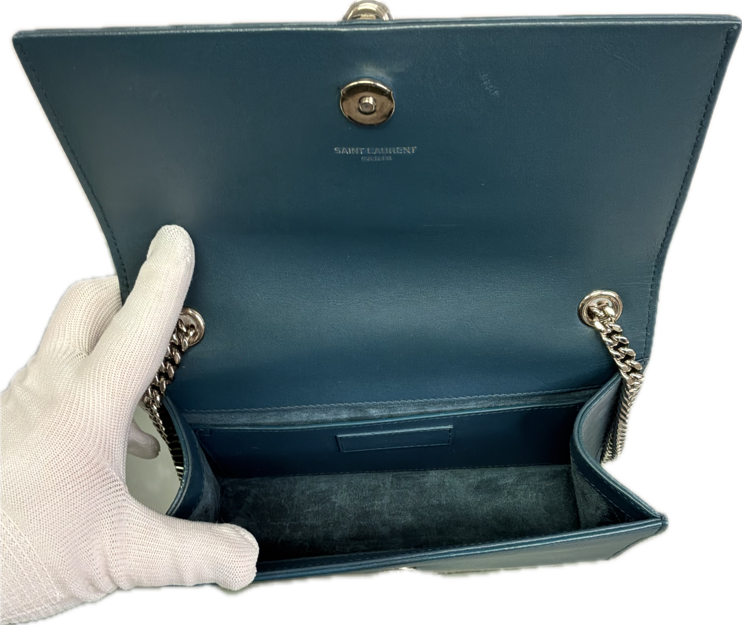 Saint Laurent Kate Deep Royal Blue Leather Tassel Chain Shoulder Bag - Image 5