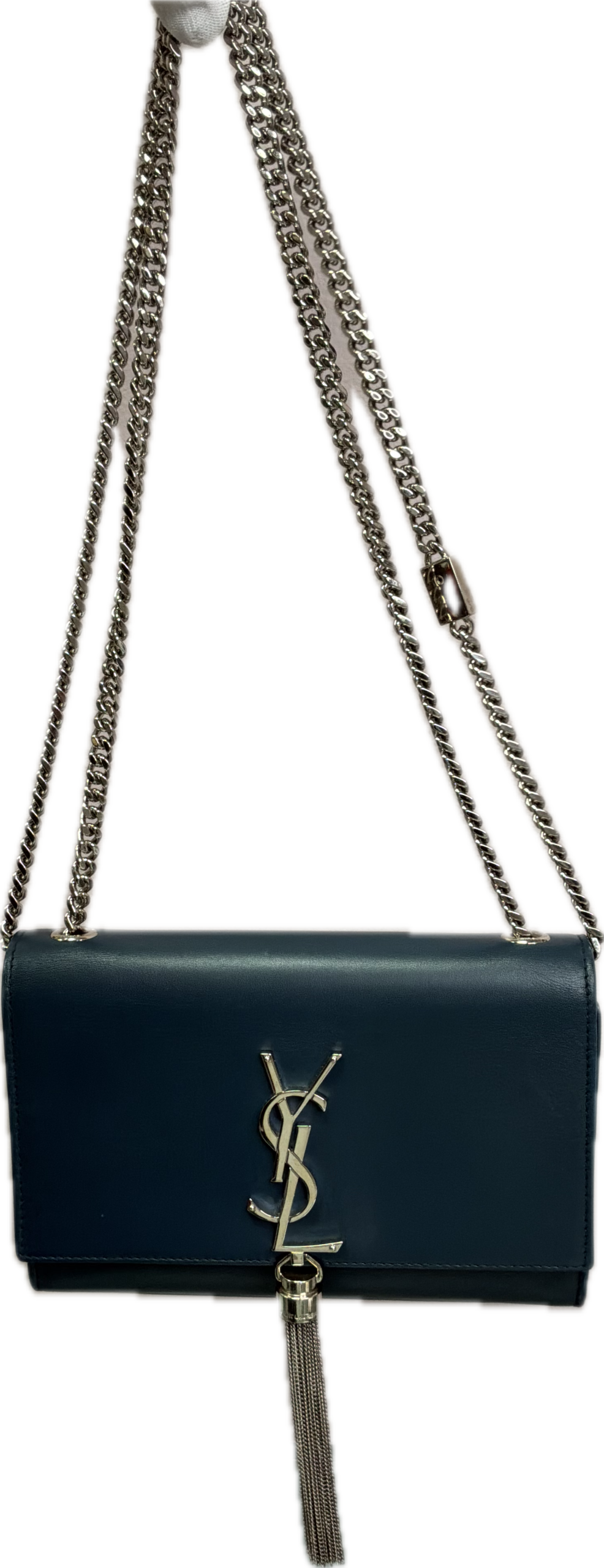 Saint Laurent Kate Deep Royal Blue Leather Tassel Chain Shoulder Bag - Image 6