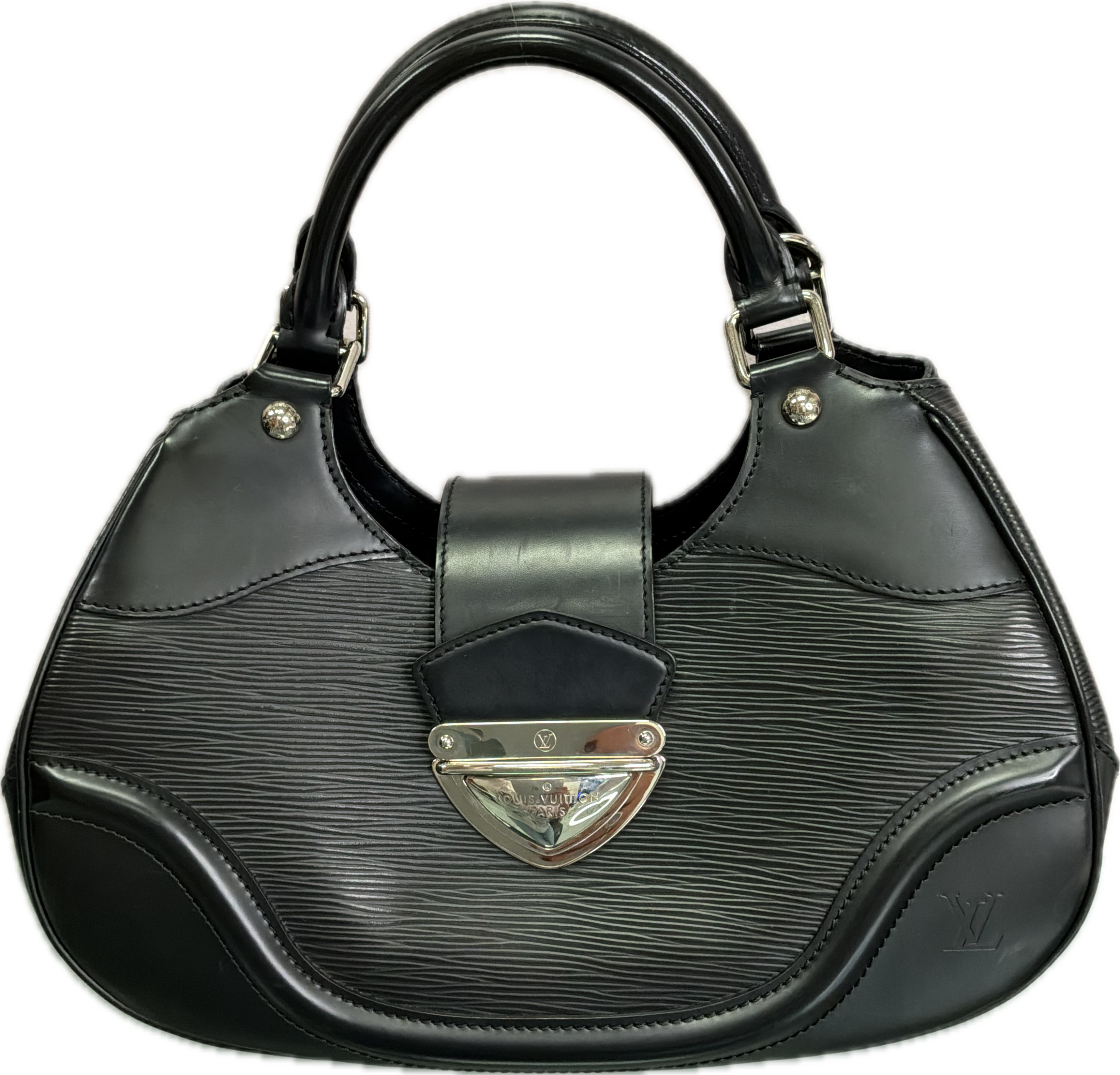 Louis Vuitton Montaigne Black Epi Leather Handbag