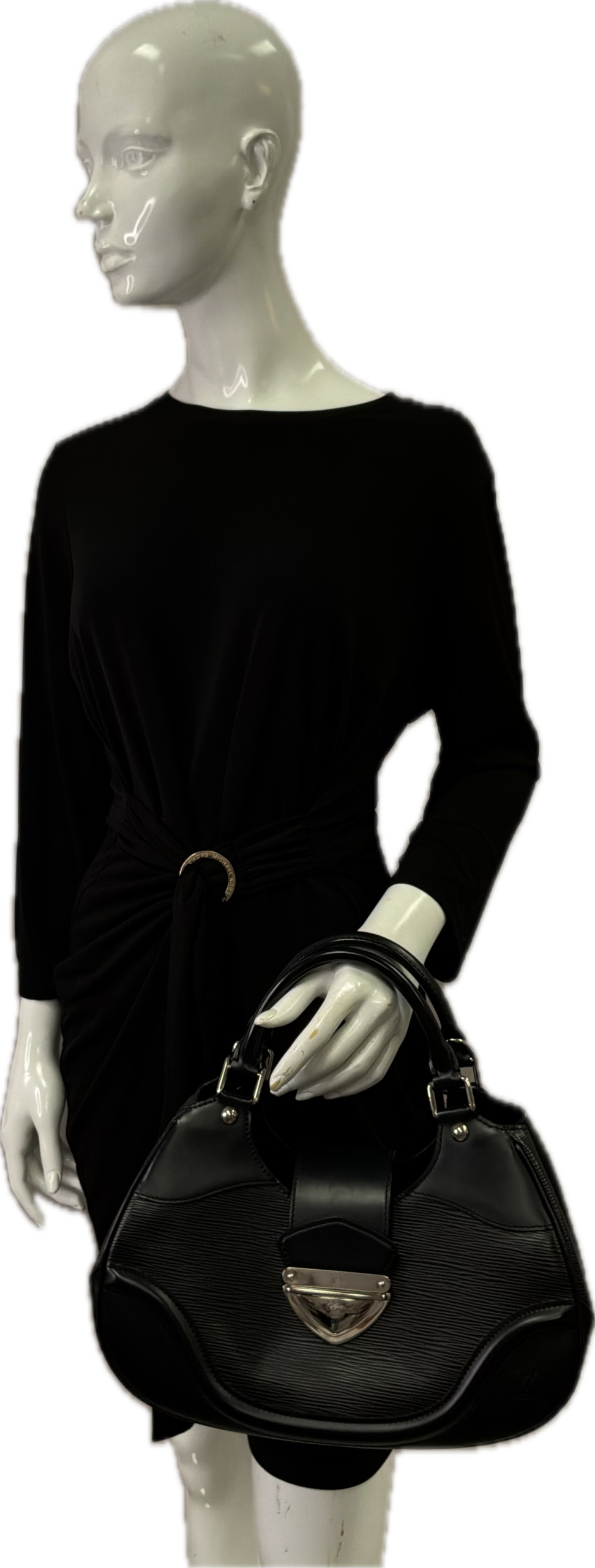 Louis Vuitton Montaigne Black Epi Leather Handbag - Image 6
