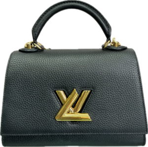 Louis Vuitton Twist MM Black Leather Top Handle Crossbody Bag