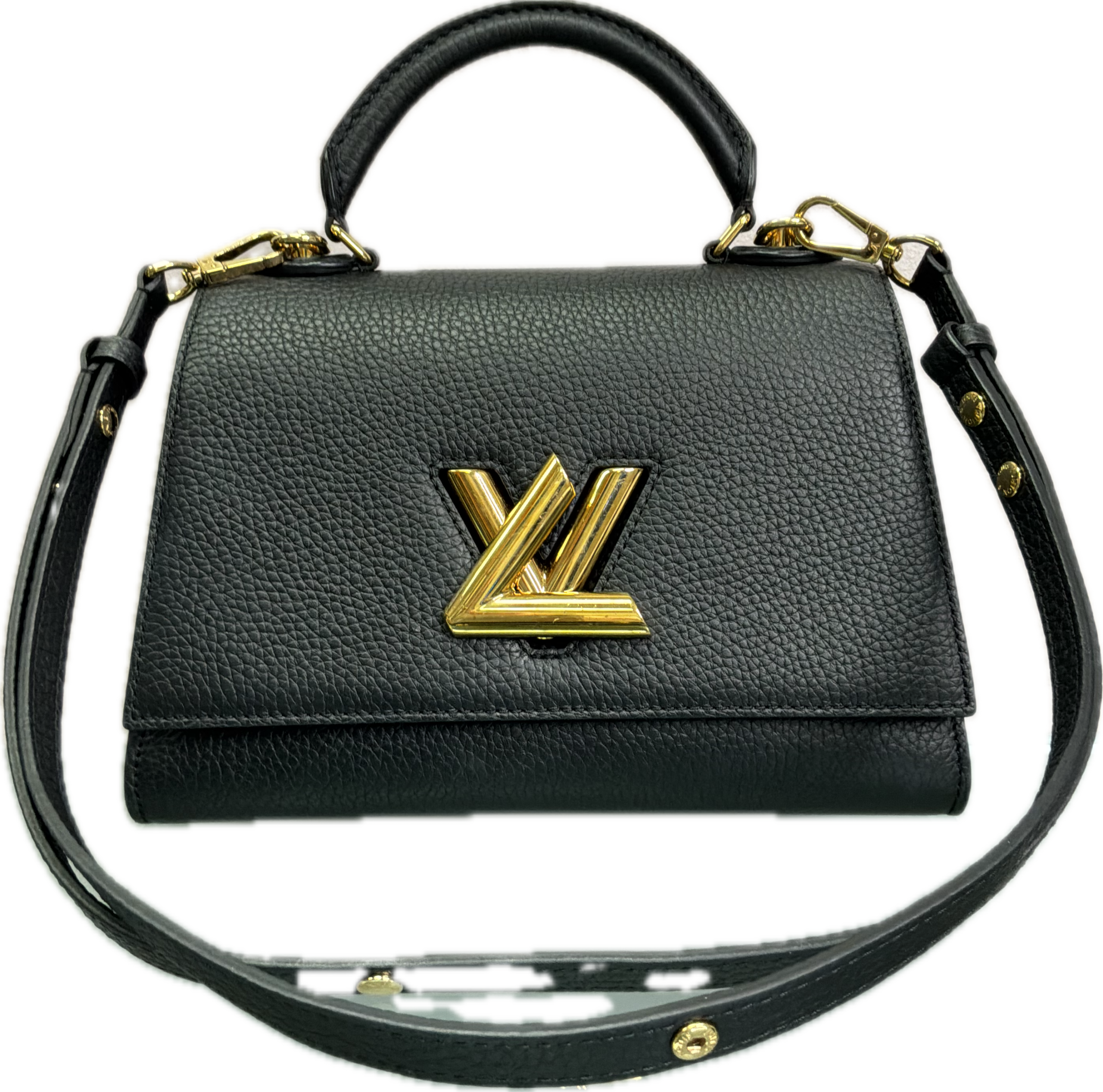Louis Vuitton Twist MM Black Leather Top Handle Crossbody Bag - Image 3