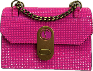 Christian Louboutin Diva Hot Pink Rhinestone Small Crossbody Clutch