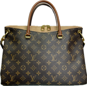 Louis Vuitton Pallas Shopper Tote Monogram Canvas with Caramel Leather Trim