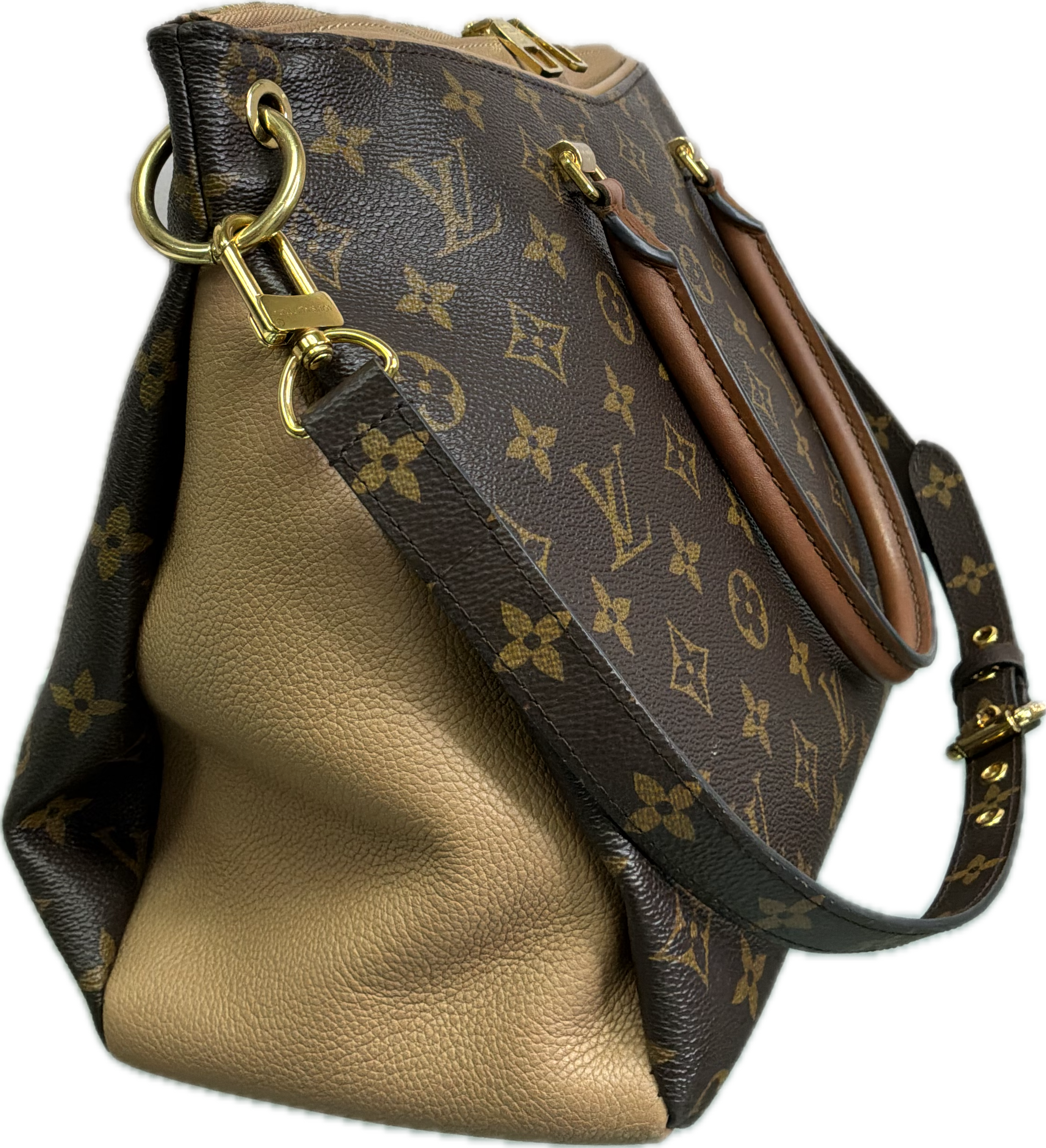 Louis Vuitton Pallas Shopper Tote Monogram Canvas with Caramel Leather Trim - Image 3