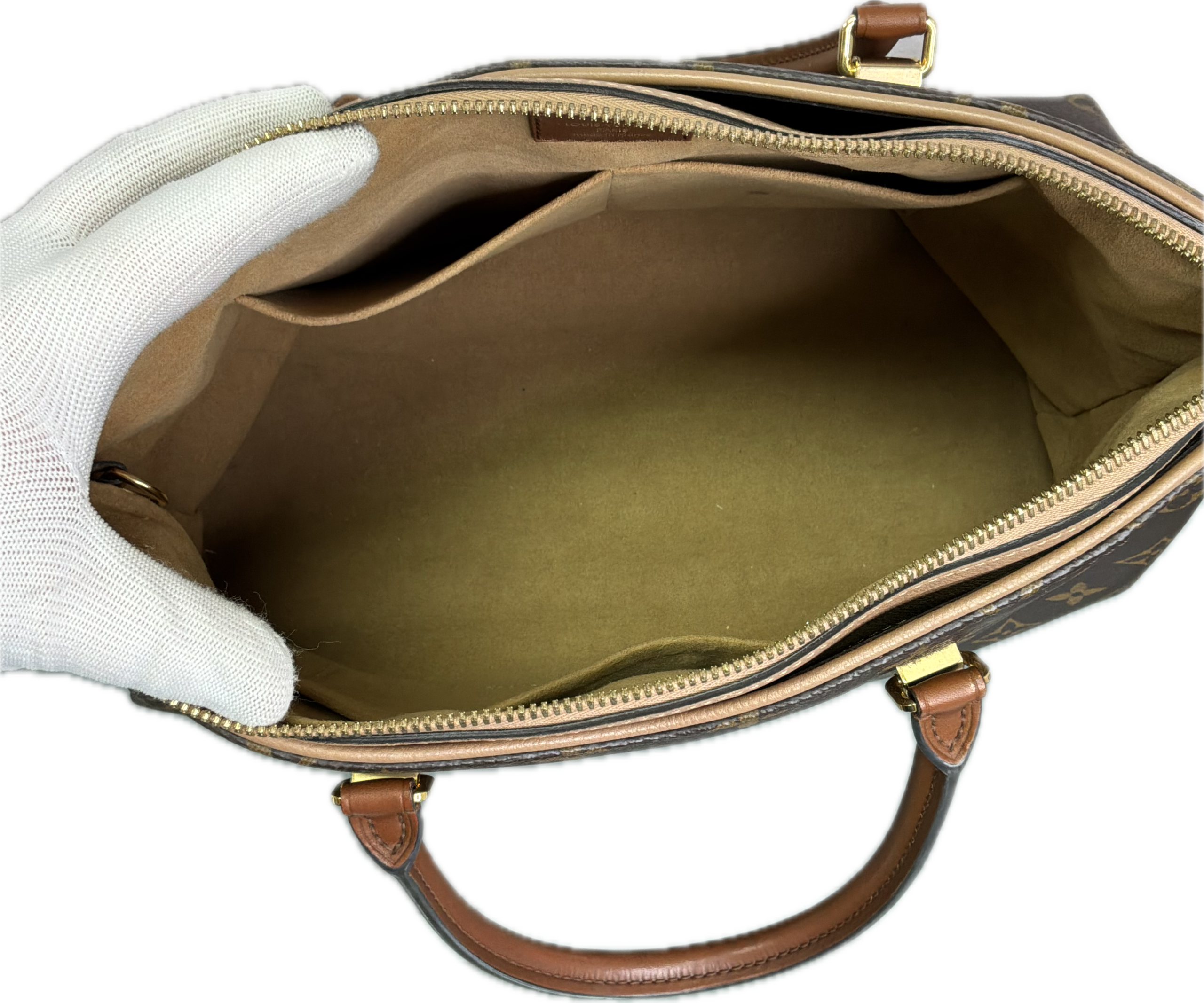 Louis Vuitton Pallas Shopper Tote Monogram Canvas with Caramel Leather Trim - Image 4