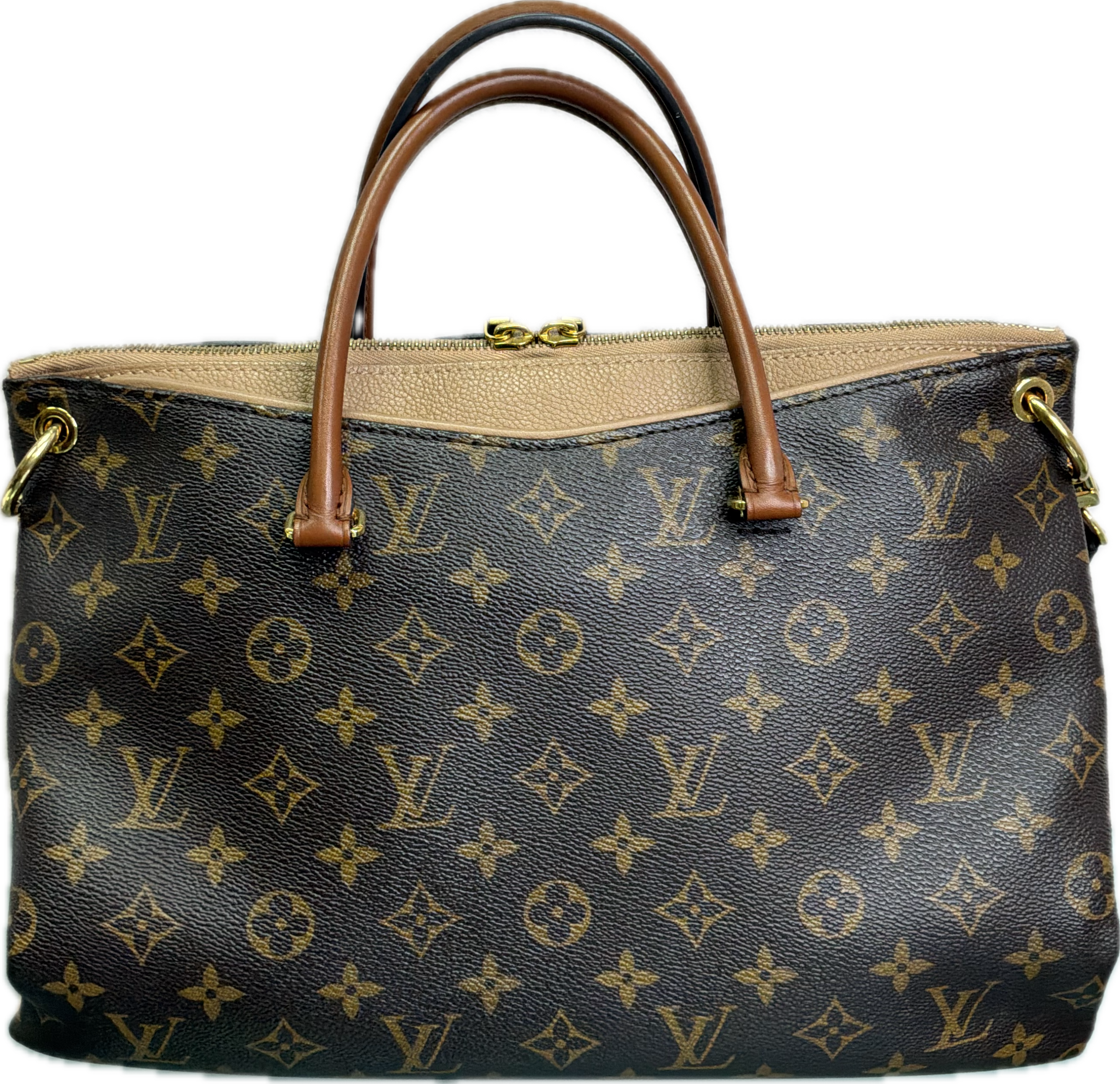 Louis Vuitton Pallas Shopper Tote Monogram Canvas with Caramel Leather Trim - Image 7
