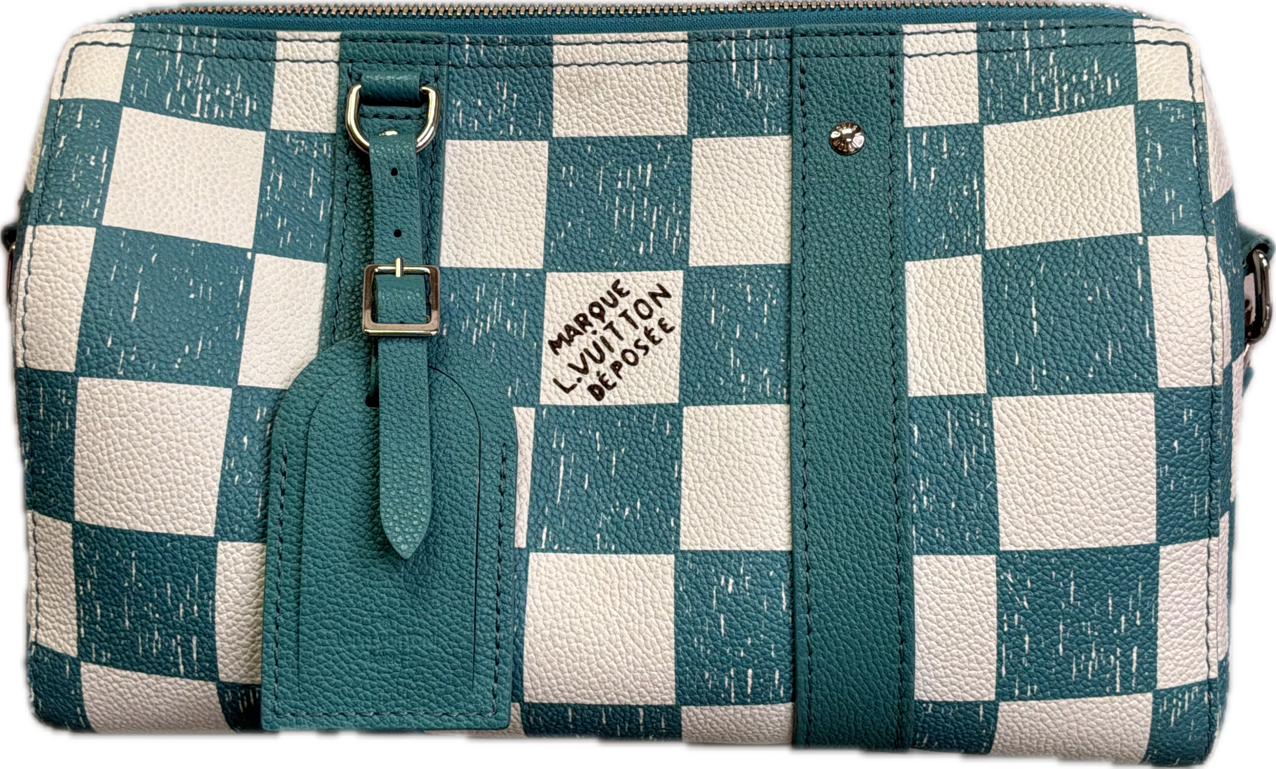 Louis Vuitton City Keepall Turquoise Damier Déposée Checkered Crossbody Bag – Limited Edition